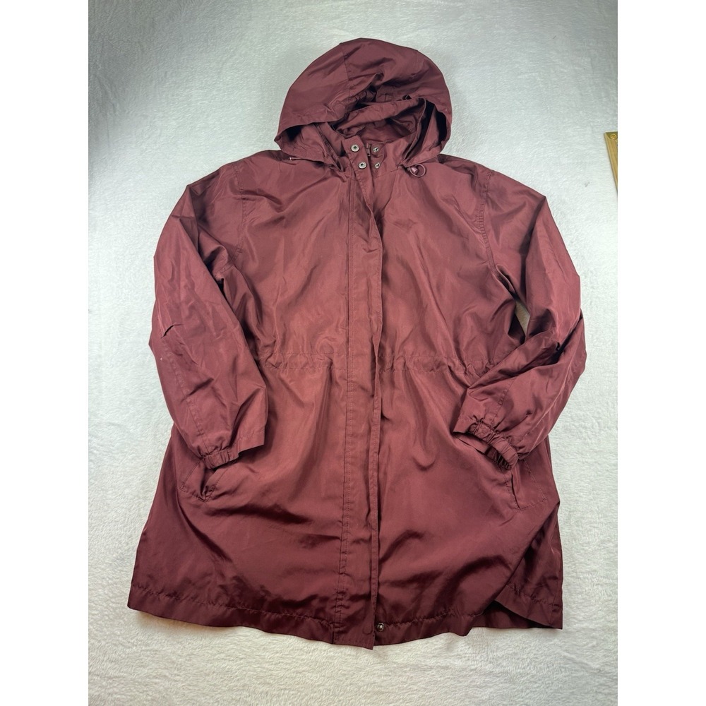 A New Day Women's Water Resistant Burgundy Jacket Size XL Hooded Coat
